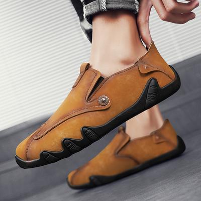 Men Low Cut Leather Sneaker Soft Soled Loafers Anti Slip Flat Bottom Casual Shoes Large Size Zapatillas Para Hombre 2025