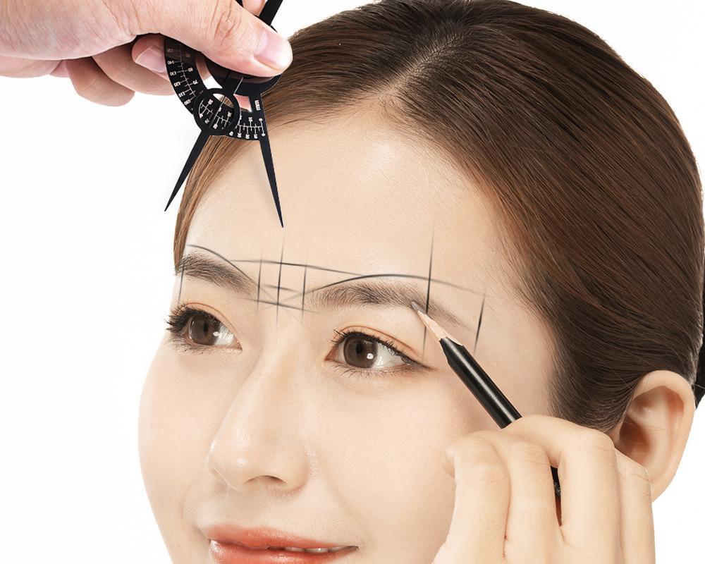 Herramienta de Medición de Cejas Equidistante: Regla de Equilibrio para Microblading de Tres Puntos