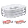 Fleischbehälter für Kühlschrank Speck Aufschnittbehälter für Kühlschrank Meal Prep Behälter Stapelbare Lebensmittelaufbewahrungsboxen mit Deckel
