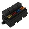 12 Way Relay Fuse Block Holds Universal Waterproof Fuse Relay Box Spare Parts With 5 Relays And Metallic Pins Spade Terminals