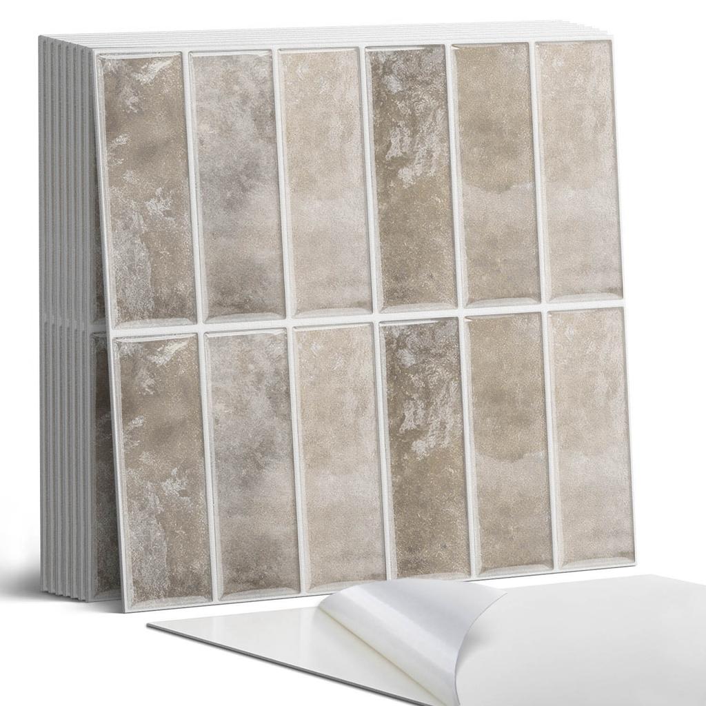 Stick-on Decorative Tiles for a Quick Wall Makeover Rectangular Tiles 9x30x30 cm