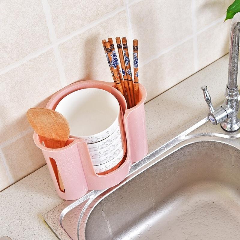 1PCS/Plastic Dish Rack Placeware Storage Box Kitchen Supplies Countertop Spoon Rack Drain Rack Stora