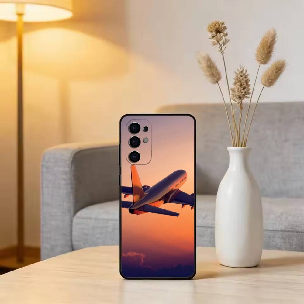 A-airplane Phone Case Black Silicone Soft For Samsung S25,S24,S21,S22,S23,S30,Ultra,S20,Plus,Fe,Lite