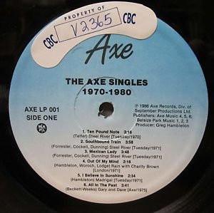 

LP Record VARIOUS The Axe Singles 19701980 AXELP001PROMO Axe Records 1986 Canada Rock Used