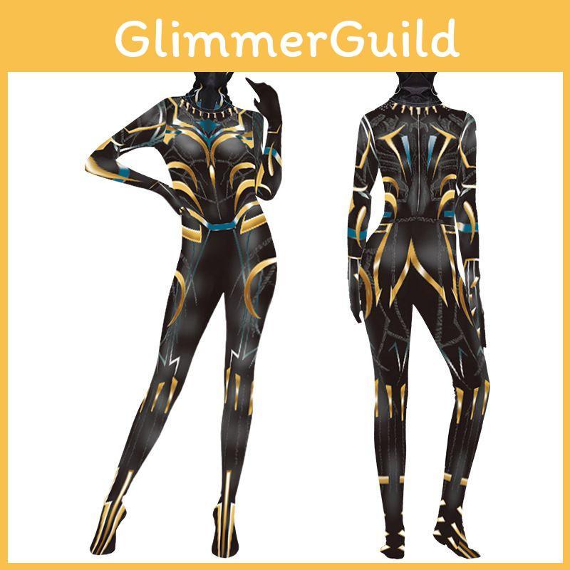 Black Pantherwakanda For Altid Letitia Wright Dame Elastisk Bodystocking Hovedbeklædning Cosplay