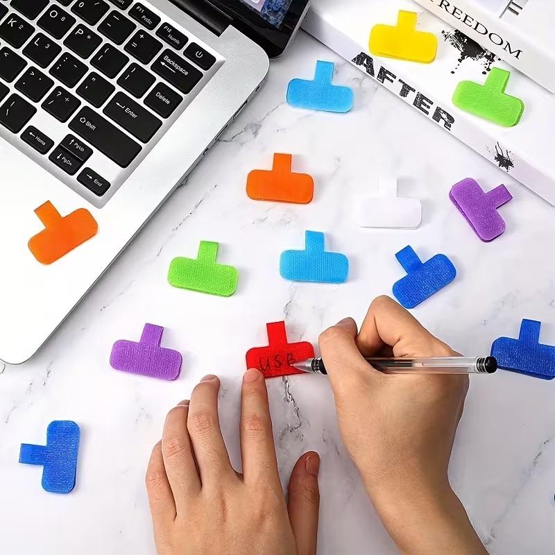 5-100PCS Cable Label Magic Tape Writable ColoredCable Identification Strap Self AdhesiveWire Management Classification Organizer