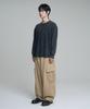 Mubeun Curved Wide Cargo Pants Beige