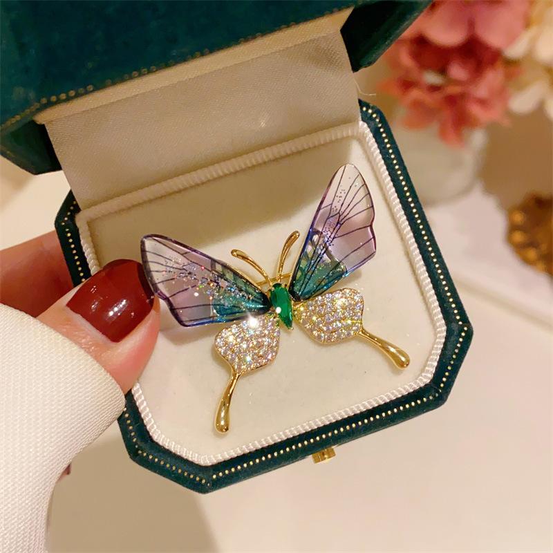 Butterfly Micro Inlaid Rhinestone Brooches For Women High Grade Elegant Brooch Pins Jewelry Party Gifts