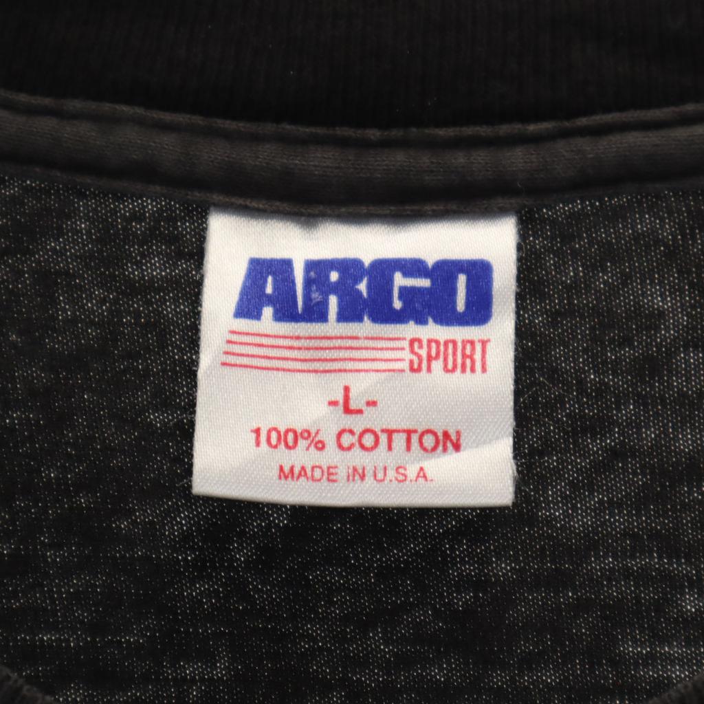 ARGO SPORT 90s Made in USA Old Short sleeve T-shirt L black Single stitch Men's Used