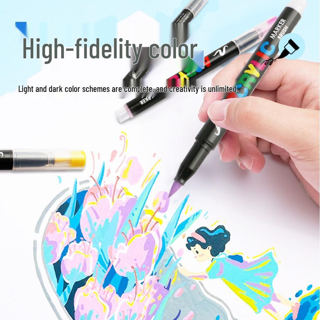 Waschbare Acrylmarker mit weicher Spitze – DIY-Glasvase & Aquarellstifte