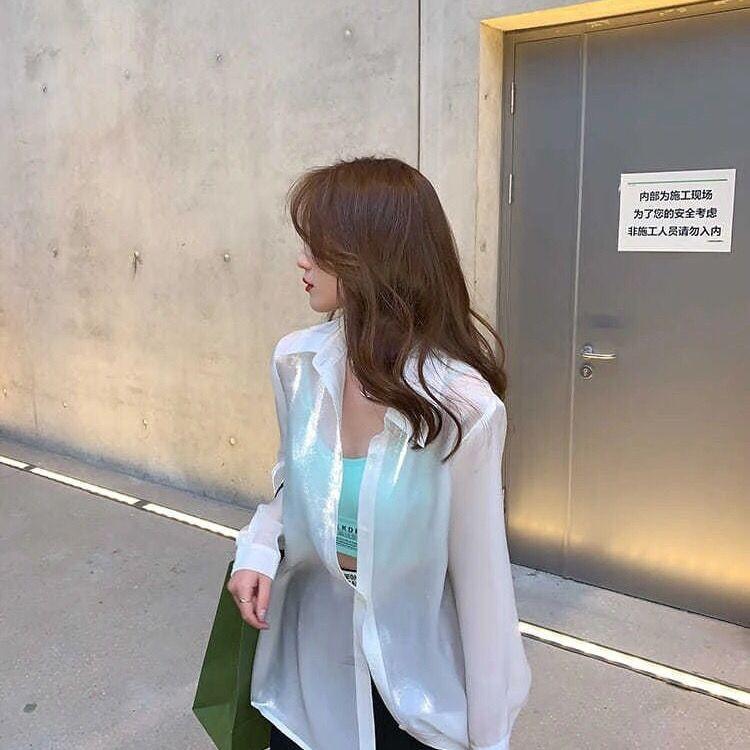 Sunscreen Clothes Diamond Chiffon Women's Summer Thin Long Sleeved Shirt Jacket