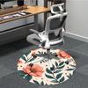 1 Stück runder Teppich mit Blumenmuster für das Büro, Indoor-Matte geeignet für Büro, unter Bürostühlen, Schlafzimmer, Wohnzimmer, Heimdekoration, Raumdeko