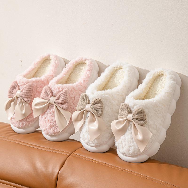 Women's 2024 Winter Indoor Cotton Slippers - Warm, Thick-Soled, Soft, Silent, Plus Velvet