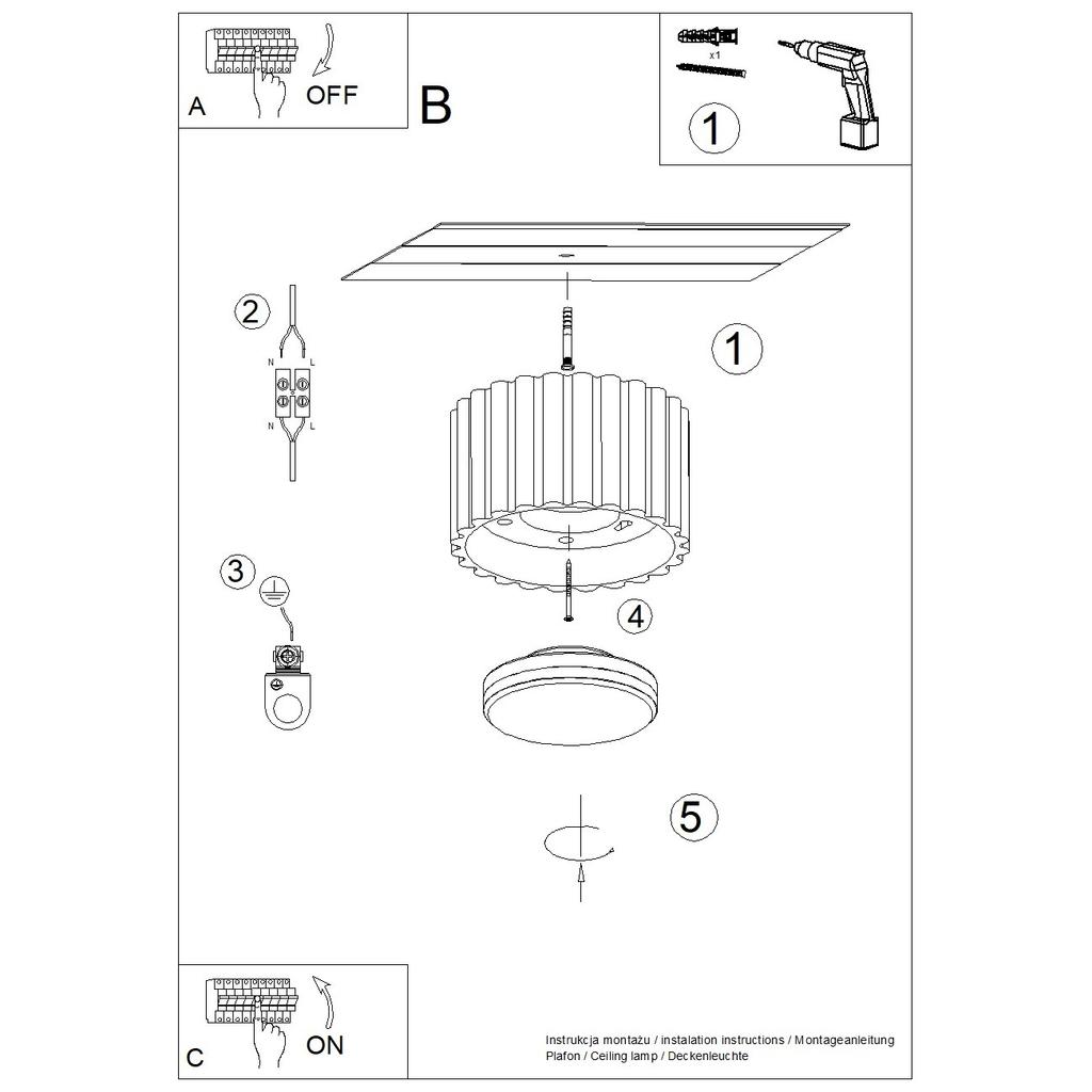 Ceiling Light Aura 1 Gx53 Beige Alu Sollux Sl.1792