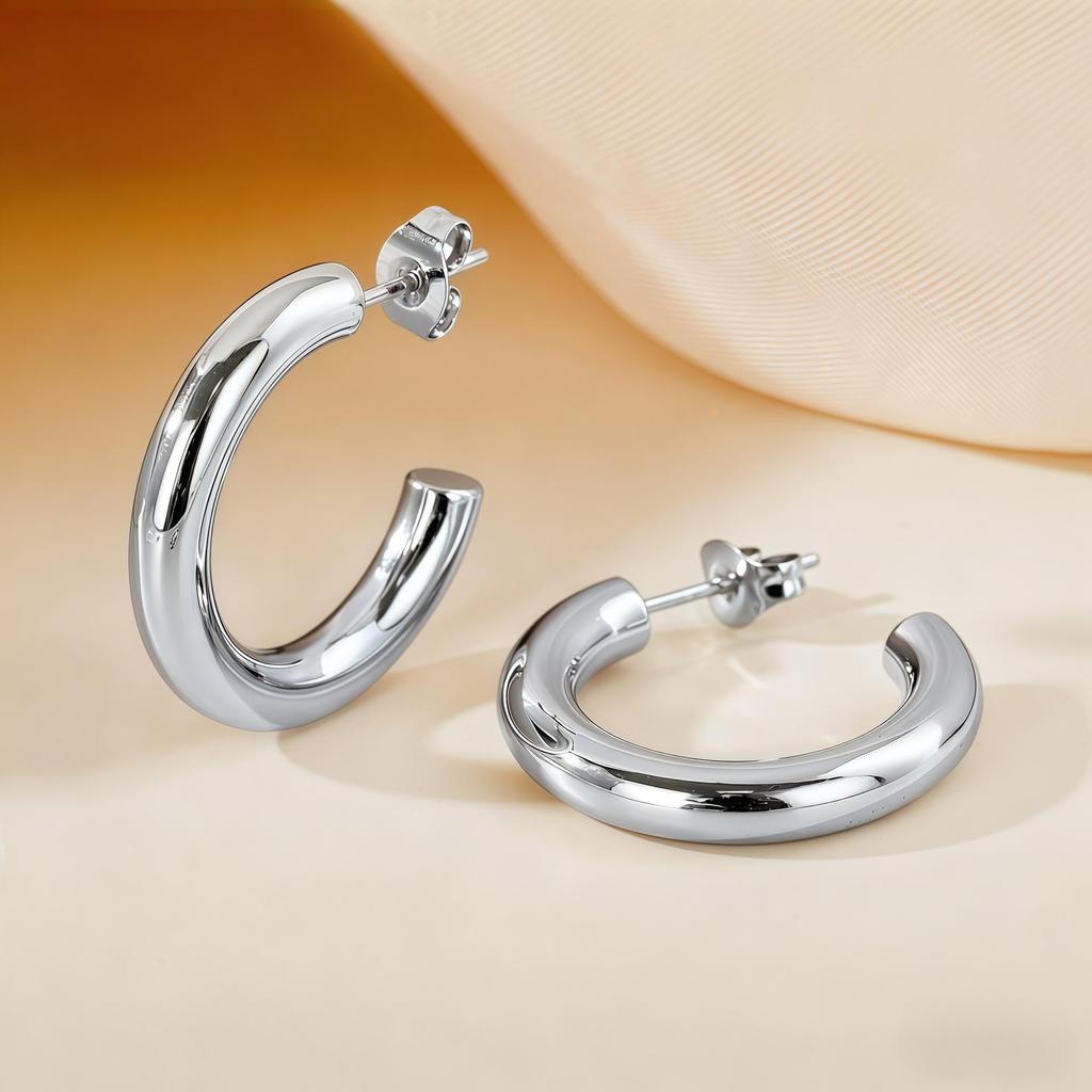 Temu Europe Hot-Selling Luxury Hoop Earrings: Non-Fading Women's Studs with High-End Feel.