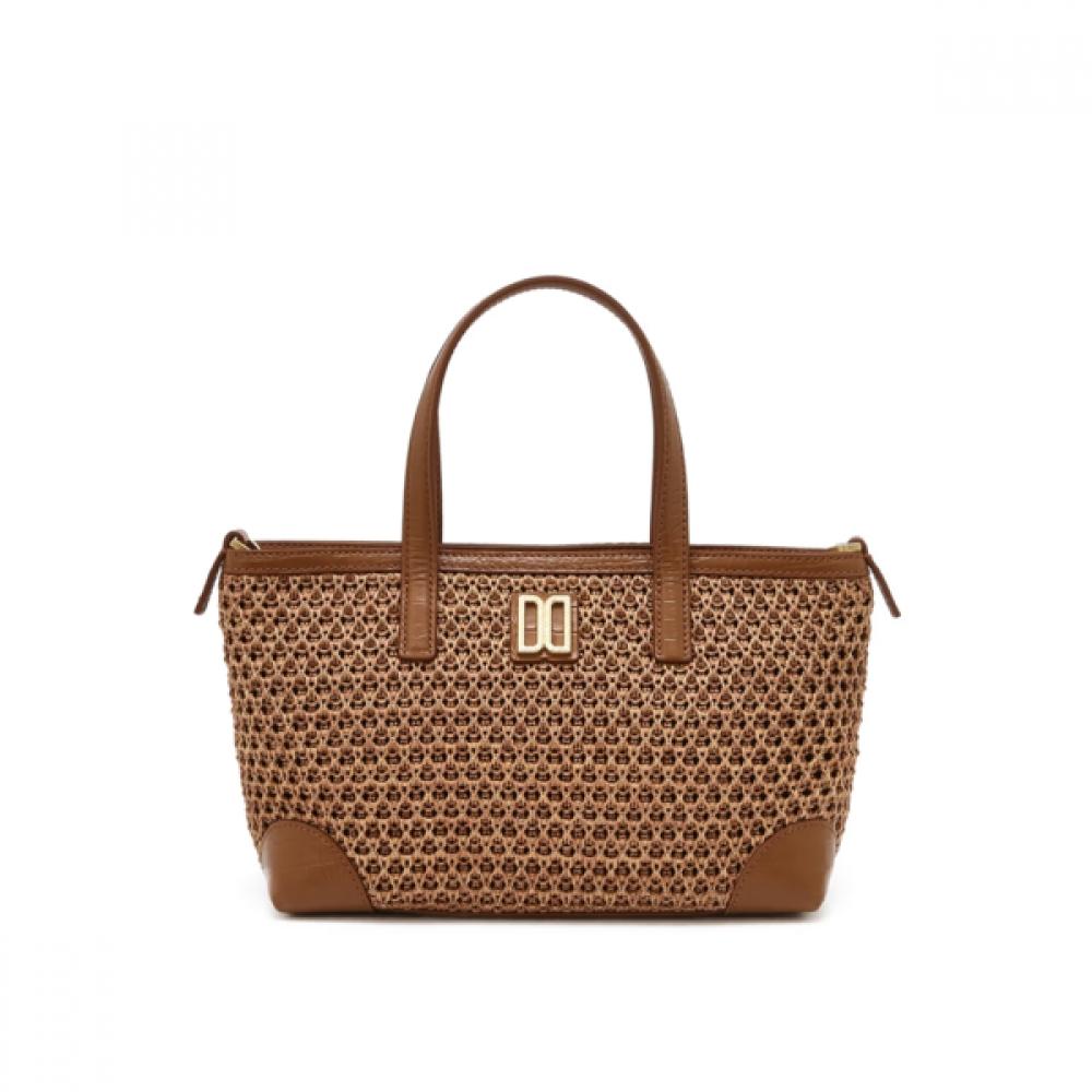 Daks Brown Dd Logo Leather Tote Bag Dcba6e080w2
