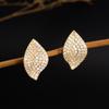 ZAKOL Simple Leaf Shape Micro-set CZ Zircon Stud Earrings Exquisite Fashion Charm Jewelry Gift For Women Girls