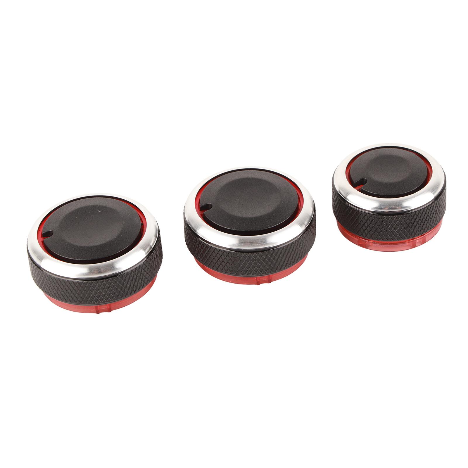 

3pcs Air Conditioning Knob Aluminium Alloy Good Texture High Strength AC Control Knob for Cars