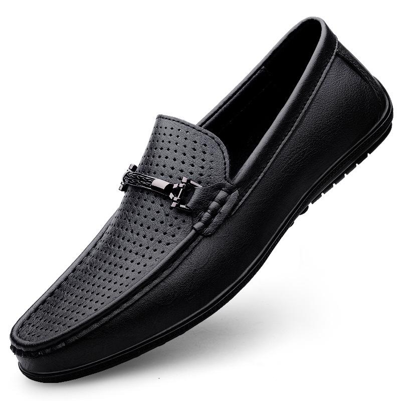 Men's Soft Cowhide Leather Casual Shoes, Size 36-45, Slip-On Style