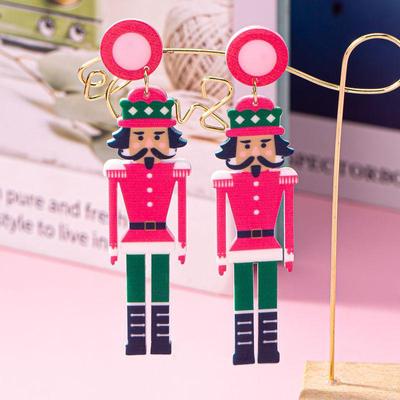 Nutcracker Soldier Acrylic Earrings - Festive, Fashionable, Versatile Women's Jewelry 