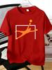 Unisexs Soft Cotton Tee Orange Goalkeeper Diving Graphic Crew Neck Sport Short Sleeve Tee Casual Top For Soccer Fan Daily Wear Gift