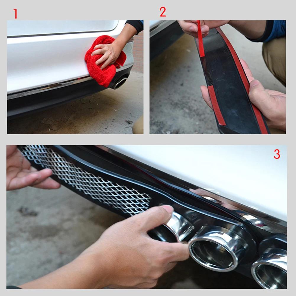 1 Pair 3D Fake Exhaust Tip - Universal Installation for Car Rear Bumper, Decorative Muffler Pipe