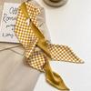 Gentle Yellow Small Silk Scarf Women's Spring Long Streamer Small Scarf Decorative Headband Multi-functional Binding Bag Belt