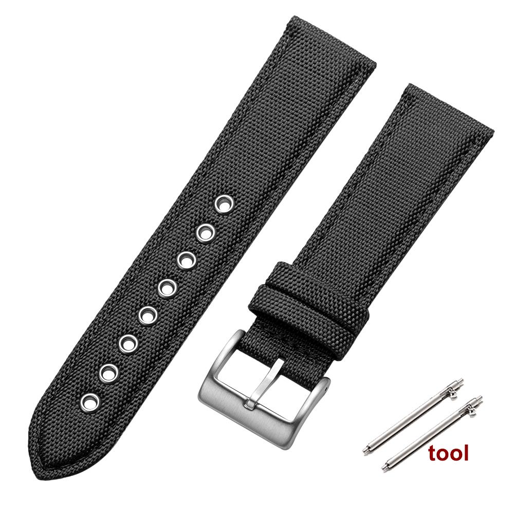 22mm Sailcloth Watch Strap for Omega for Seiko Business Nylon Matte Buckle Waterproof Bracelet Men Women Quick Release Watchband
