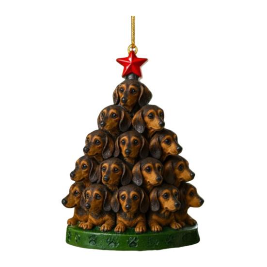 1/5Pcs Dog Christmas Ornament with Lanyard Puppy Pendant Acrylic Keepsake Decoration Indoor Outdoor Festive Tree Decor