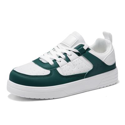 Fashion Board Shoes Lace-up White Sneakers Breathable Running Casual Sports Shoes Lightweight PU Leather Walking Shoes