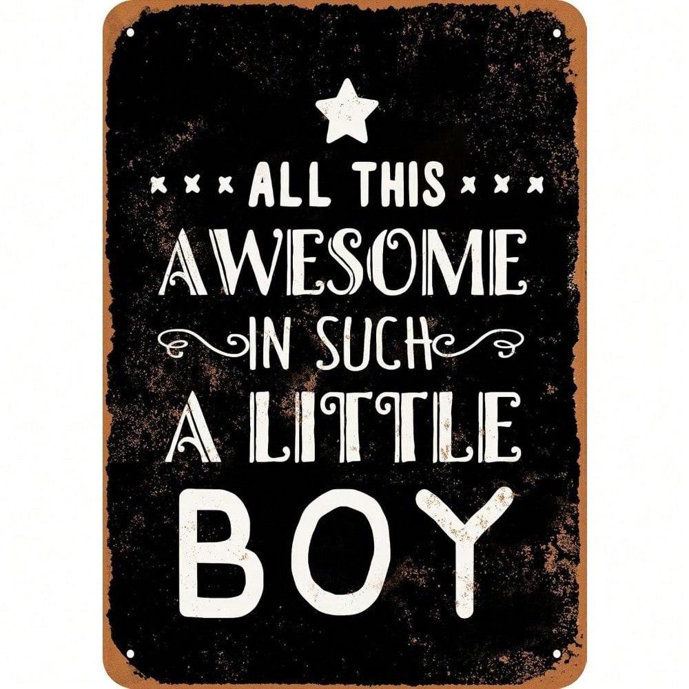 

Причудливая металлическая табличка для детской комнаты, винтажный декор Awesome Little Boy , домашний художественный акцент для родителей и поклонников детской комнаты 20x30cm（7.8x11.8inch）