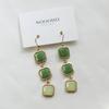 Sooho Pola Green Gemstone Chain Earrings