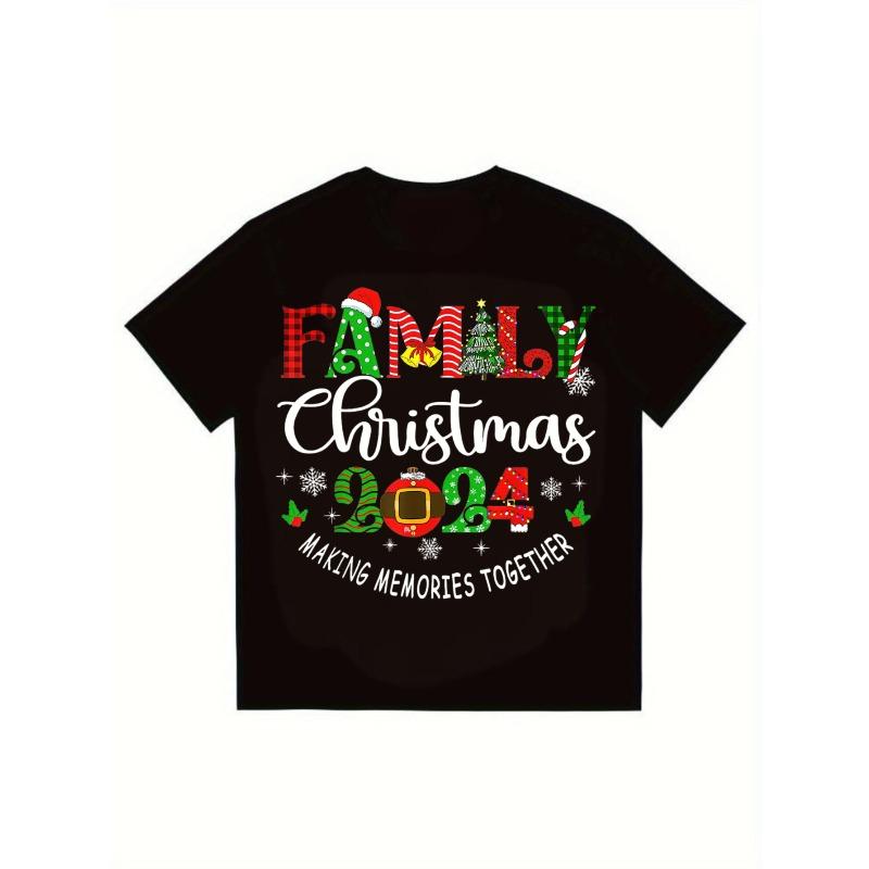 Weihnachts-T-Shirt Schwarz Familie Weihnachten 2024 Gemeinsam Erinnerungen schaffen Feiertagsdesign für Familientreffen und festliche Feiern