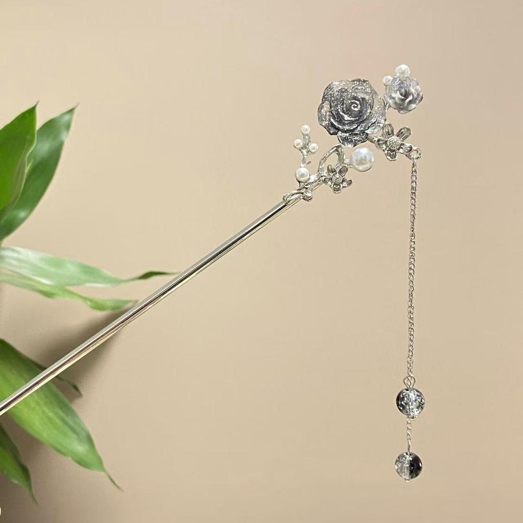 Vintage Hårnål med Tofsar: Elegant huvudbonad inspirerad av Hanfu