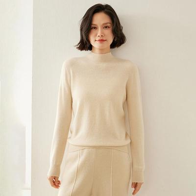 Damen Kaschmirpullover Qinghe Kaschmir 100% Kaschmir Herbst und Winter Kaschmirpullover weich und warm