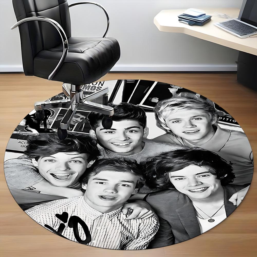 1pc One Direction Music Band Office Round Area Rug, Under Office Chairs Bedroom Living Room Home Decor, Room Decoa1016277