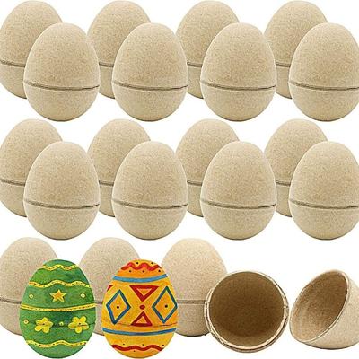 Oeufs Factices Non Peints Loisirs Créatifs Oeufs de Pâques en Papier Vierge Adorables Oeufs de Pâques DIY Oeufs Décoratifs Simulés en Pâte à Papier Cadeaux de Fête