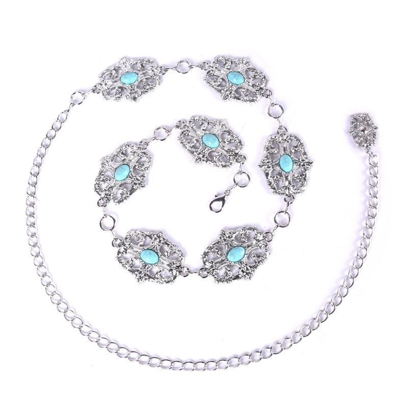Adjustable Hollow Metal Waist Chain for Women Girls Elegant Baroque Style Belt Accessory Lightweight 60-90cm Length