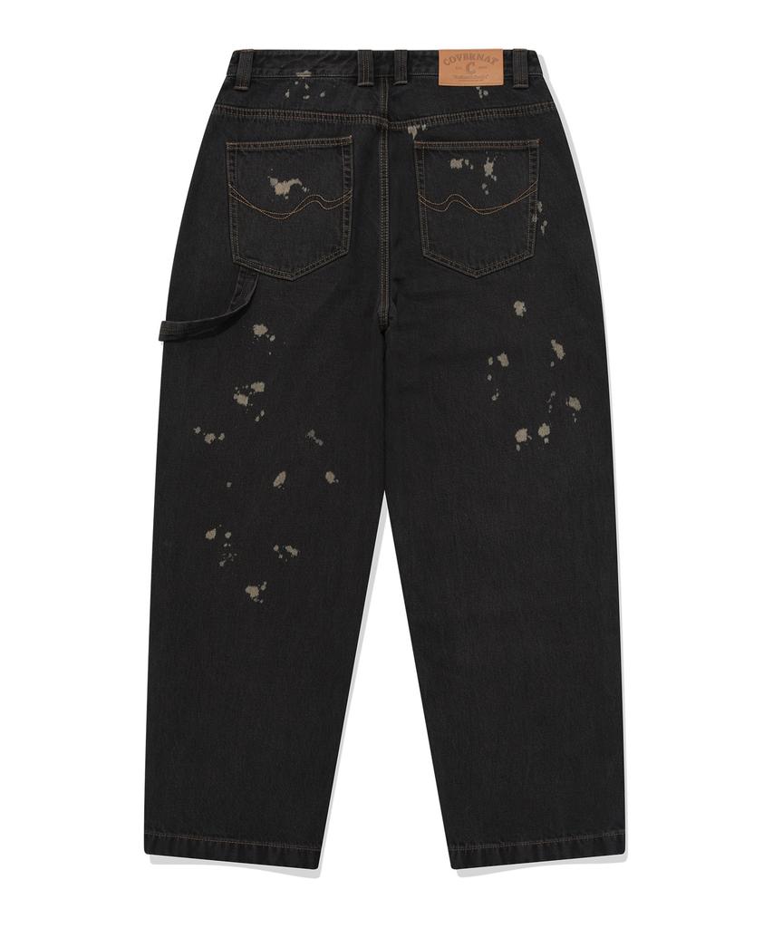 COVERNAT Denim Wide Double Knee Pants Black