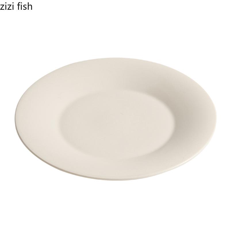 White Ceramic Shallow Plate Steak Plate Dessert Plate Salad Plates Breakfast Plates Molecular Cuisine Hotel Creative Tableware