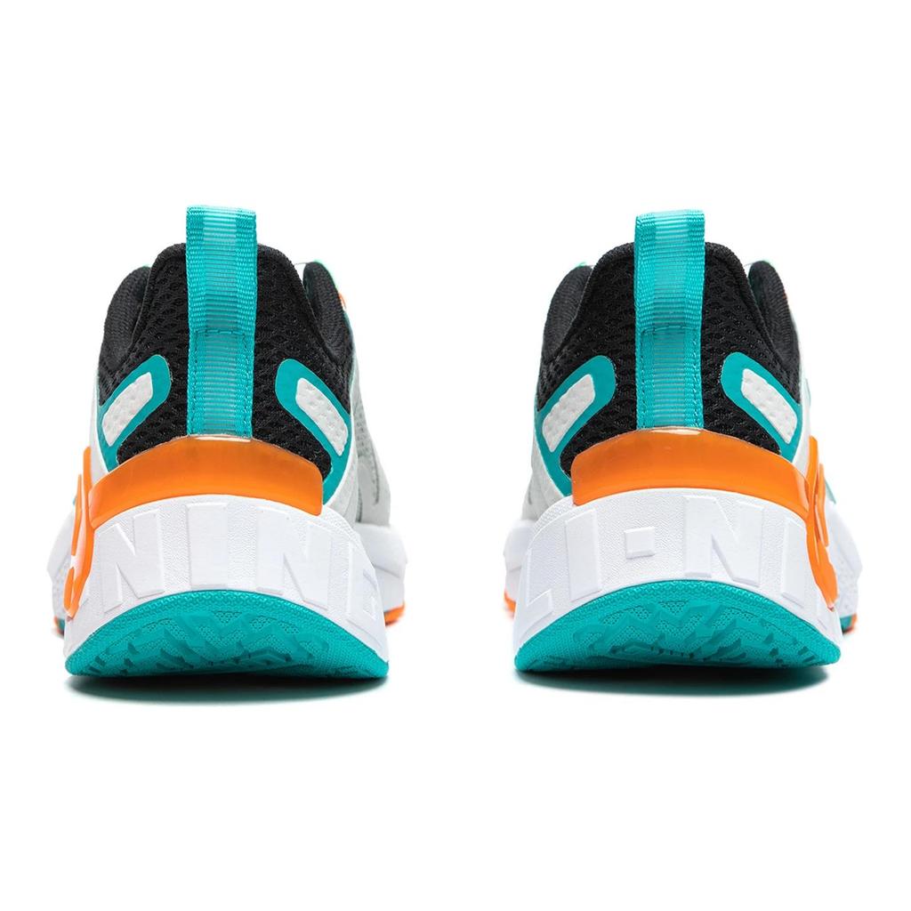Li Ning Kids Mecha V2 Comfortable Simple Non-Slip Wear-Resistant Casual Shoes Kids Casual Shoes Gray Green Yellow YKCU044-7