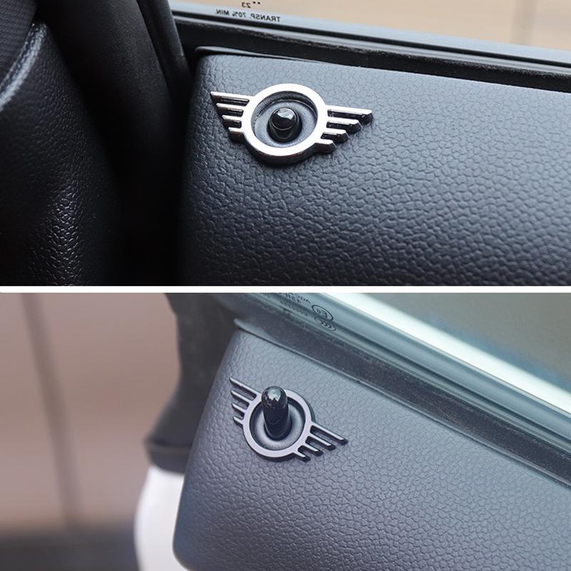 1 Stück 3D Metall Auto Türverriegelungsstift Flügel Emblem Plakette Aufkleber für Mini Cooper One S R55 R56 R57 R58 R59 R60 F55 F56 F57 F60 Countryman