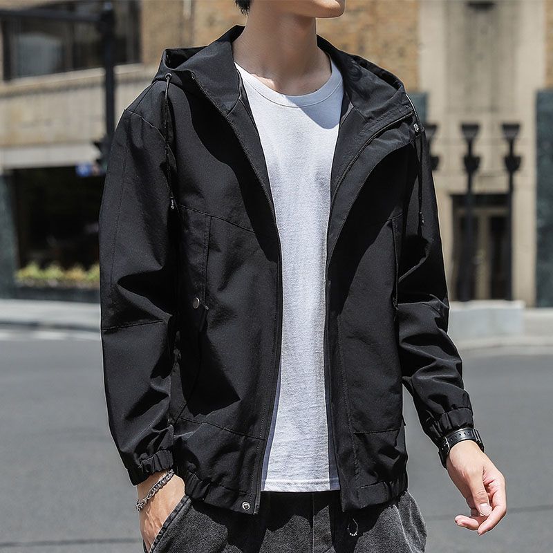 Jacket Men's Spring, Autumn and Winter New Ins Trend Hooded Casual Versatile Loose Jacket Top Clothes