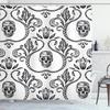 Rideau de douche de Noël, Boules Style Vintage Design Célébration Saison Hivernale Thème Merveilleux Flocons de neige, Tissu Tissu Salle de bain