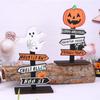 New Halloween Decoration Creative Tree-shaped Ghost Pumpkin Directional Sign Wooden Halloween Atmosphere Decorative Item