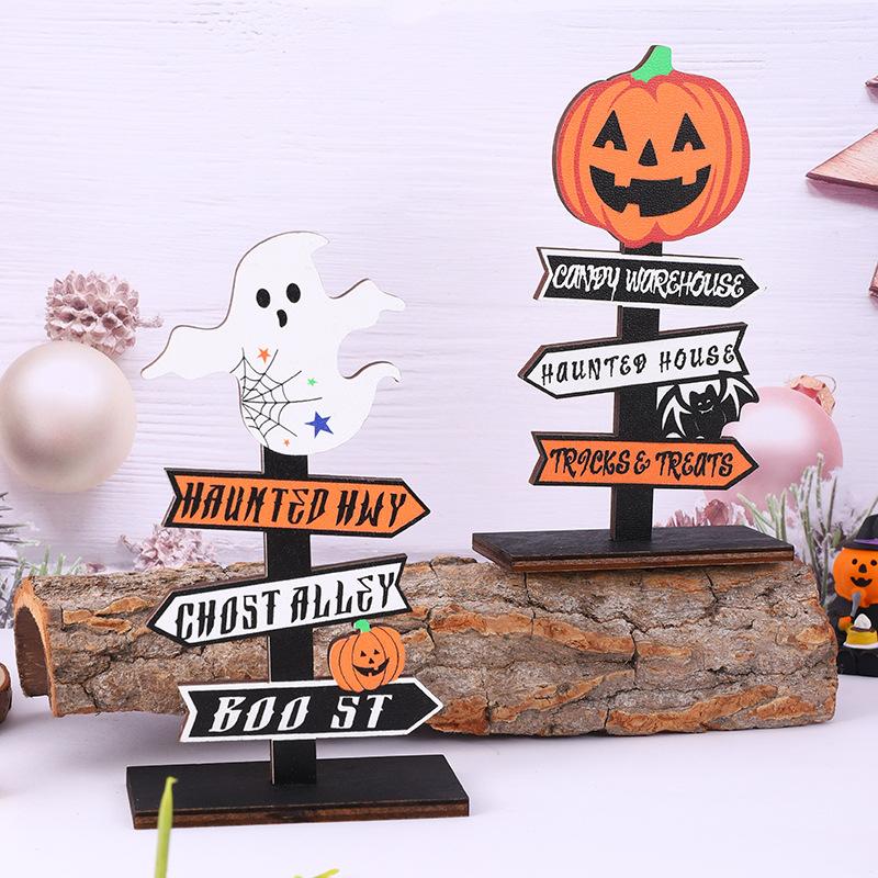 

Halloween Pumpkin Letters Decoration Tree Shaped Ghost Creative Tabletop Ornament Family Party Atmosphere Props Party Supplies