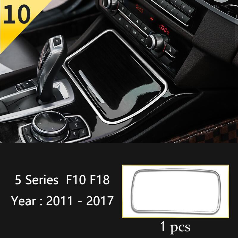 Car Styling Console Multimedia AC CD Panel Decoration Frame Cover Trim Strip Sticker For BMW 5 Series F10 Interior Accessories