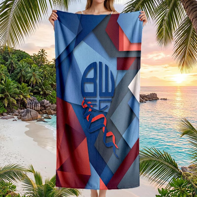 Bolton Wanderers FC Print Quick Dry Beach Towel Microfiber Absorbent Portable Travel Swimming Towel