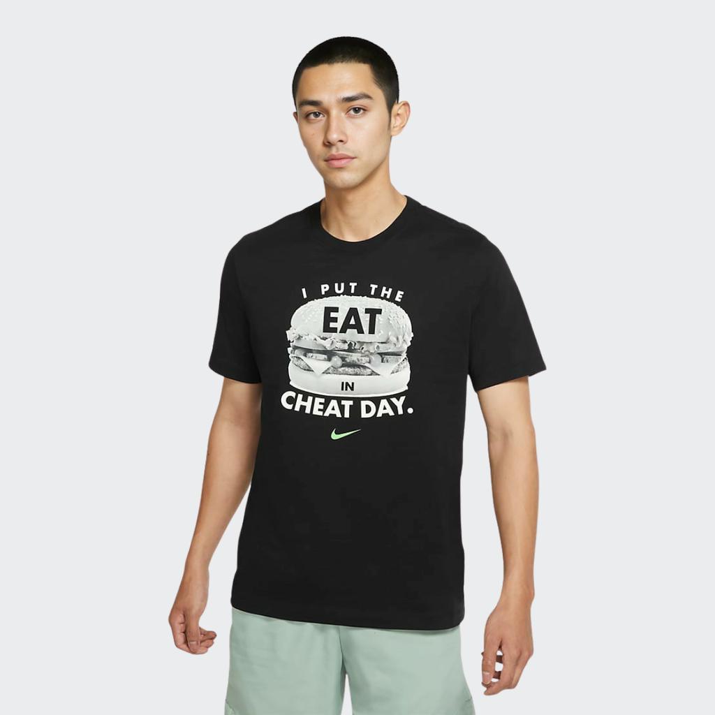 Nike Sports Casual Letter Print Short Sleeve T-Shirt Men Tops Black DD6921-010