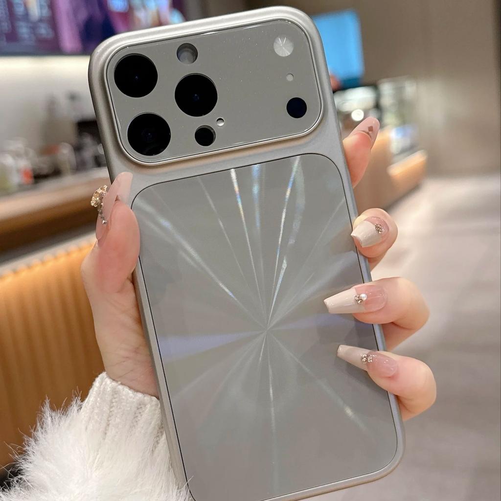 Laser Aurora CD Pattern Camera Protection Case for iPhone 17 16 15 14 13 Pro Max Shockproof Bumper Hard Glitter Cover